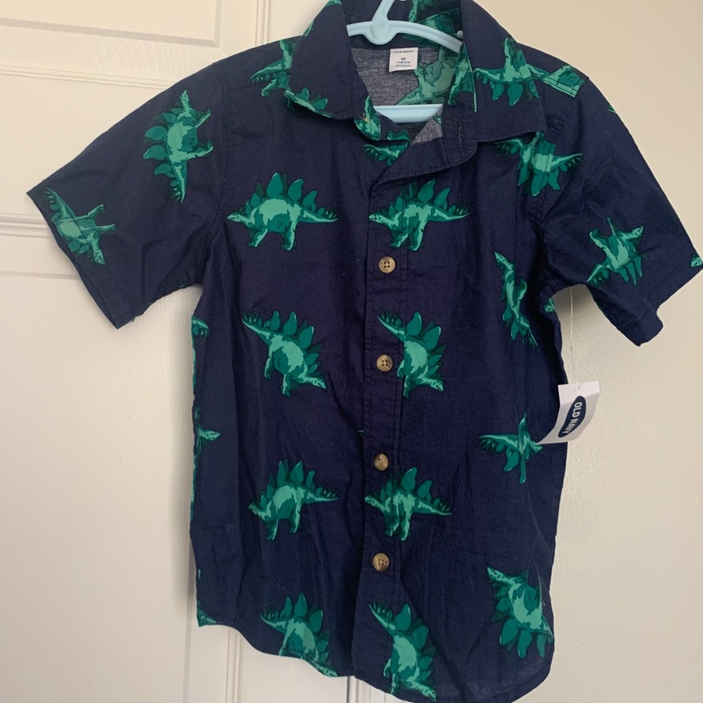 Boys dinosaur button-up